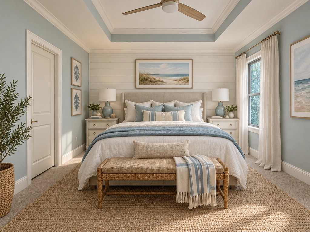 Interior design in Coastal / Hamptons style — Bedroom by GenRoom AI