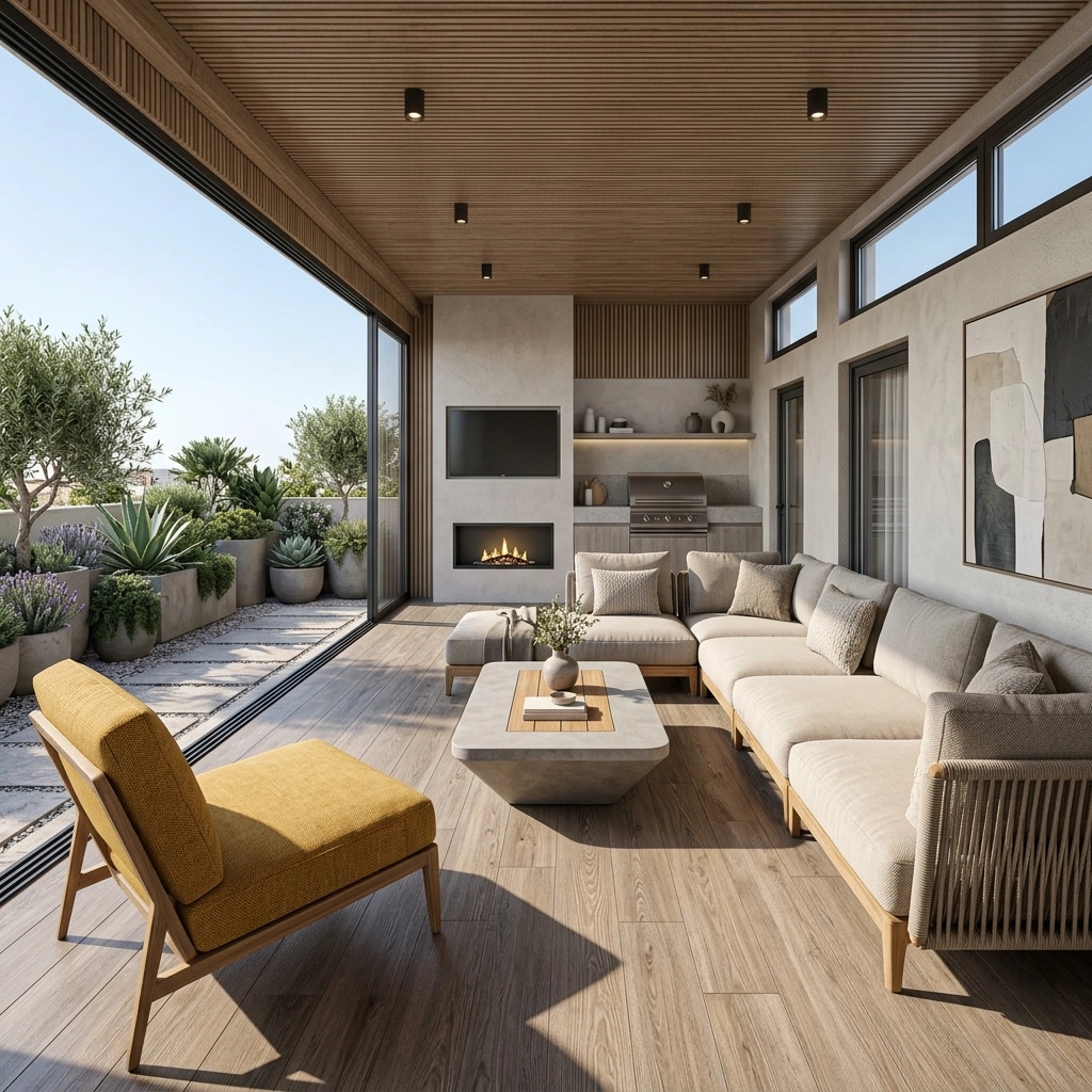 Design de interiores em estilo Contemporary — terrace por GenRoom AI
