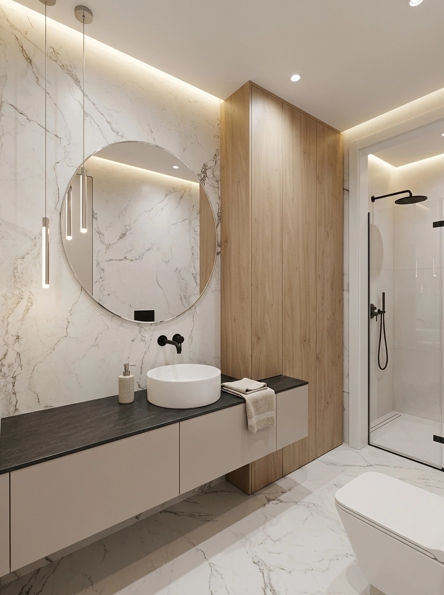 Minimalism Bathroom design — interior photo by GenRoom AI