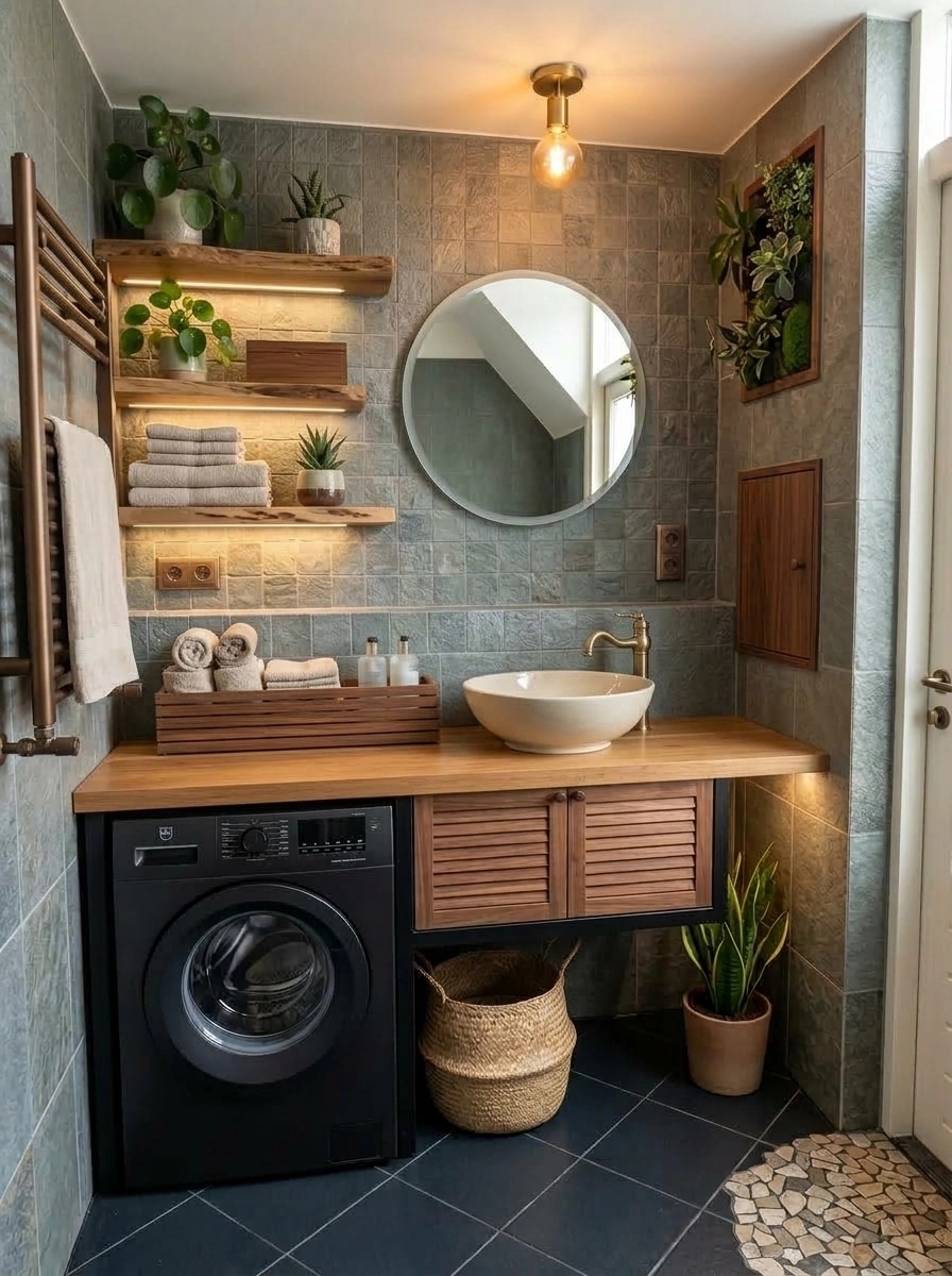 Biophilic Bathroom design — interior photo by GenRoom AI