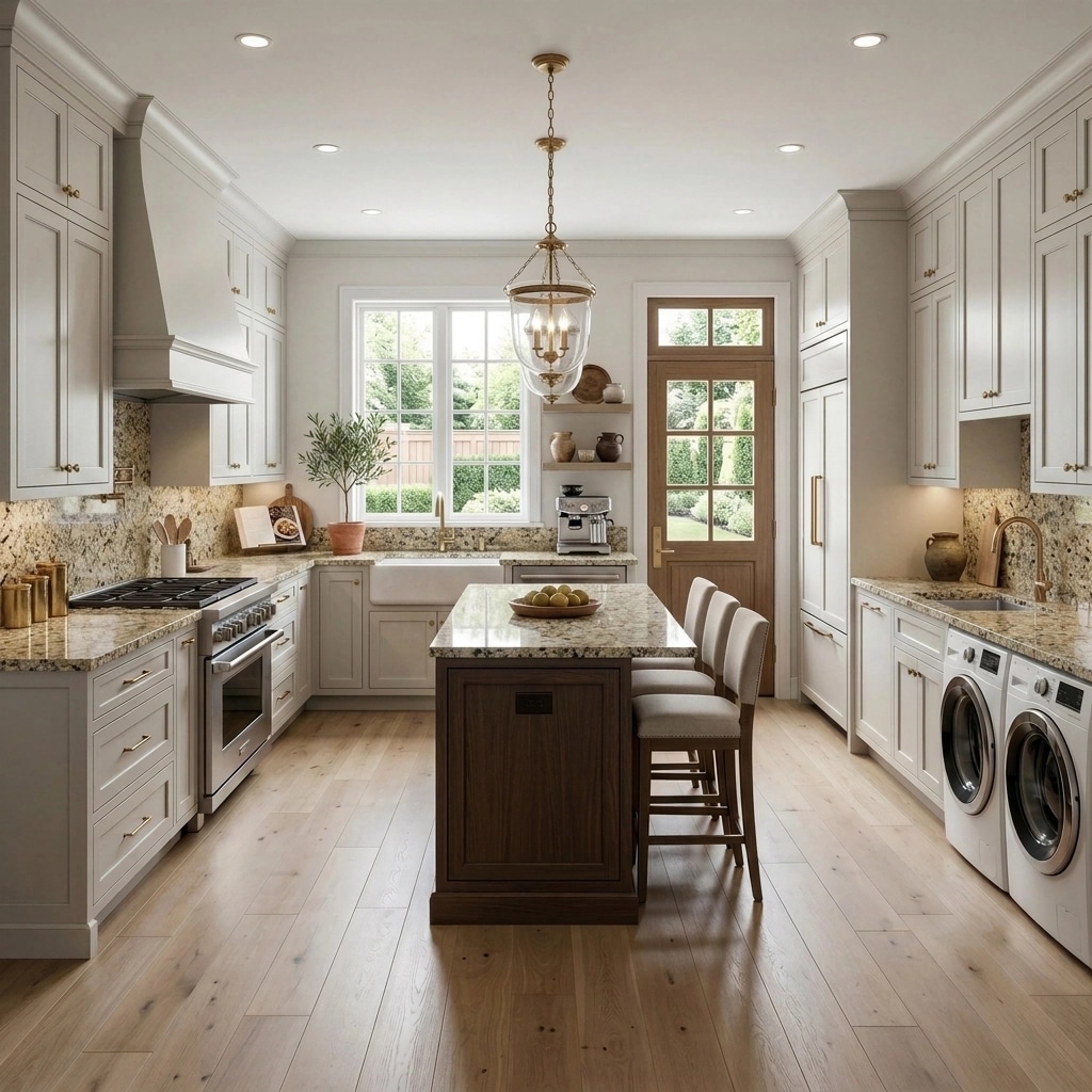 Kitchen interior in Transitional style — photo by GenRoom AI