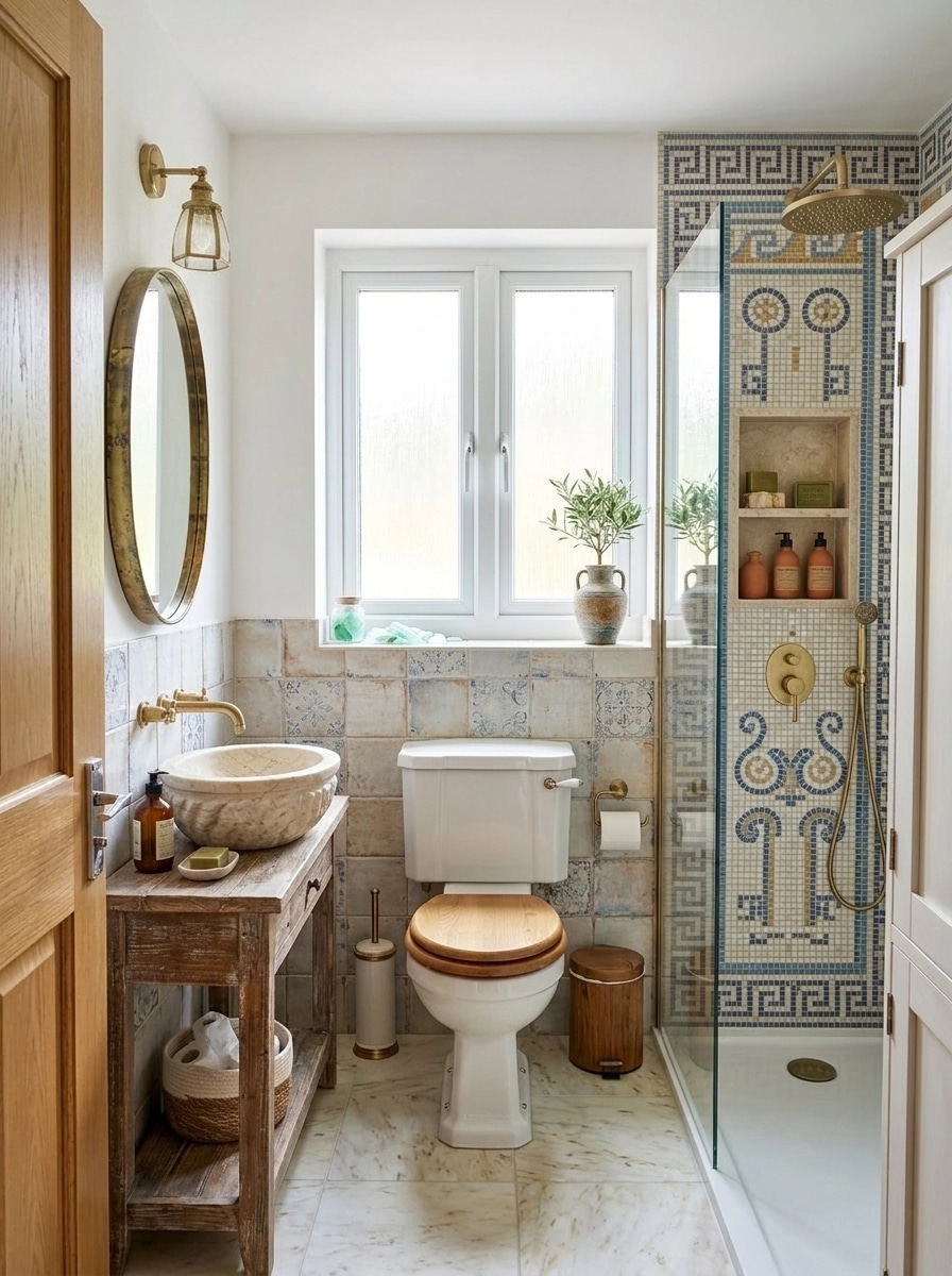 Interior design in Mediterranean style — Bathroom by GenRoom AI