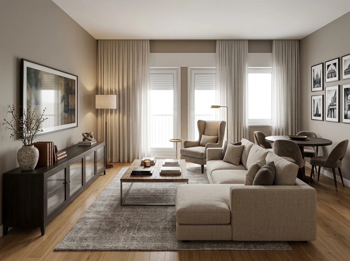 Interior design in Transitional style — Living Room by GenRoom AI