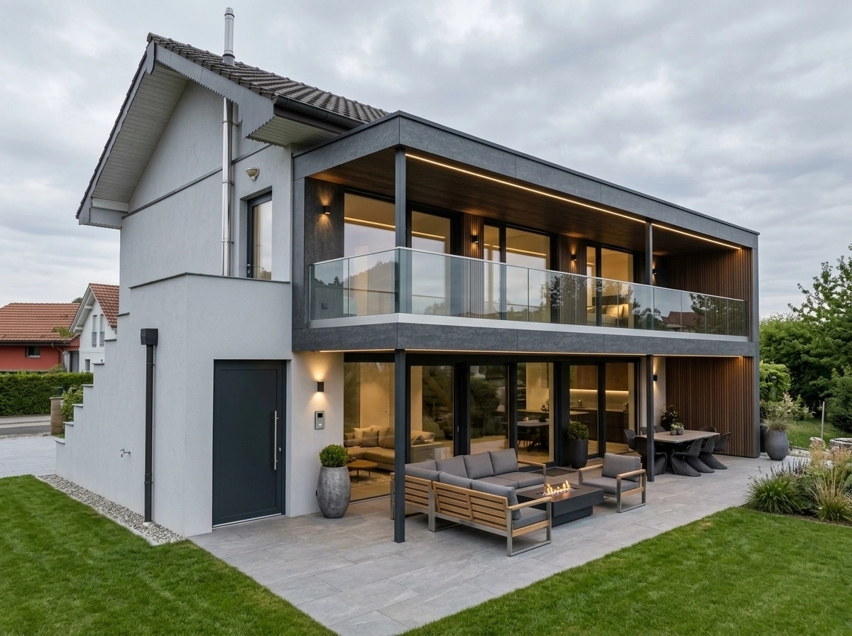 Contemporary Facade Fachada design — facade photo by GenRoom AI
