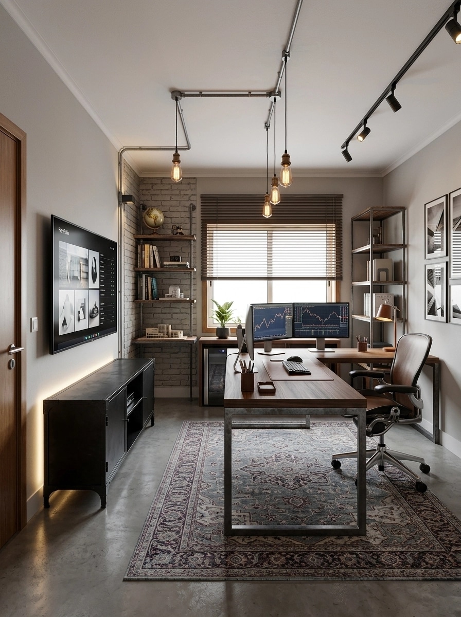Interior design in Loft / Industrial style — Office by GenRoom AI