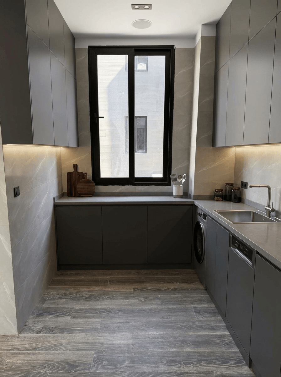 Kitchen interior in Minimalism style — photo by GenRoom AI