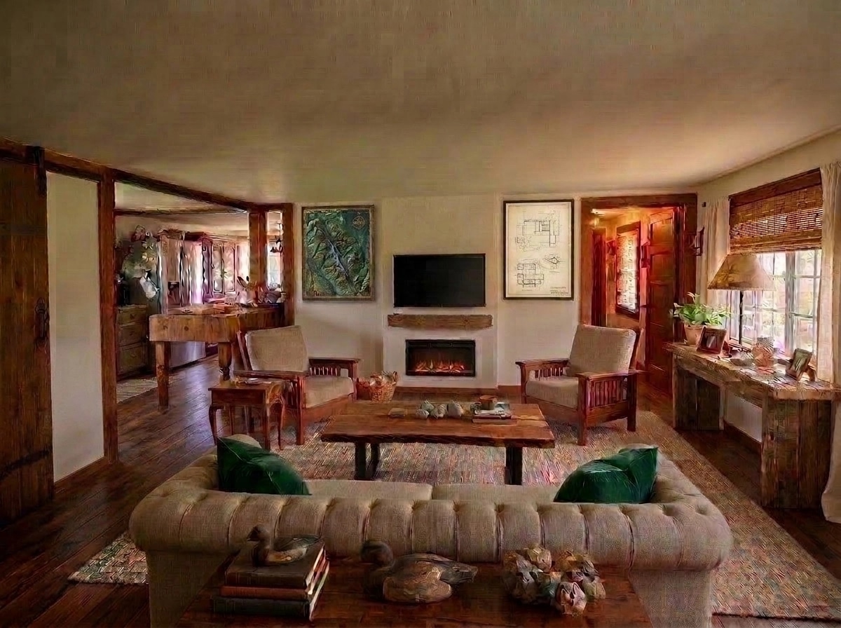 Interior design in Rustic style — Living Room by GenRoom AI