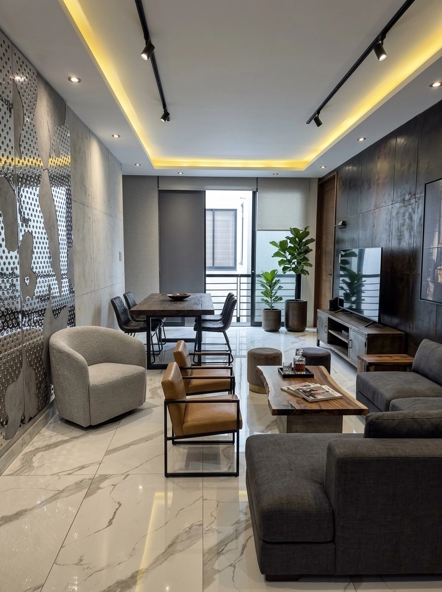 Interior design in Loft / Industrial style — Living Room by GenRoom AI