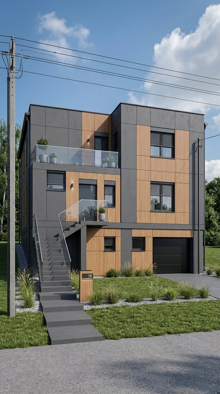 Facade design in Minimalist Facade style — photo by GenRoom AI
