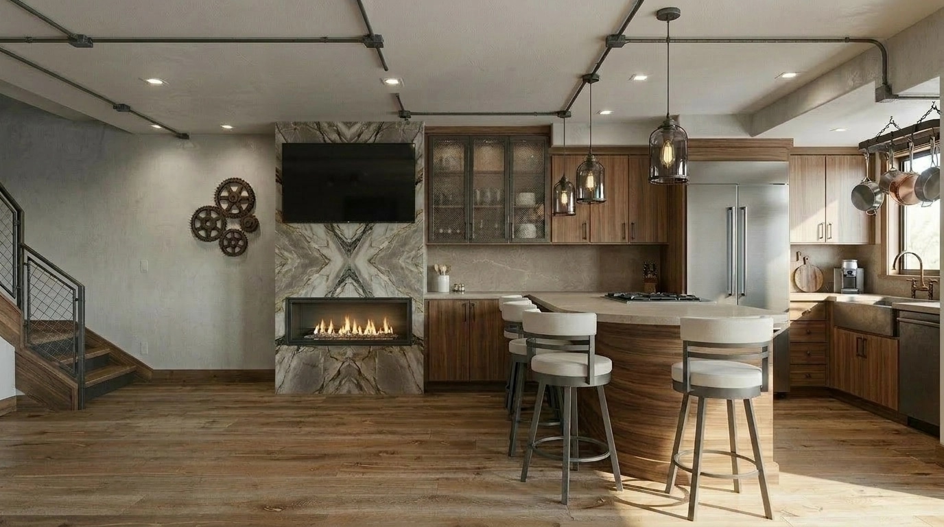 Kitchen interior in Loft / Industrial style — photo by GenRoom AI
