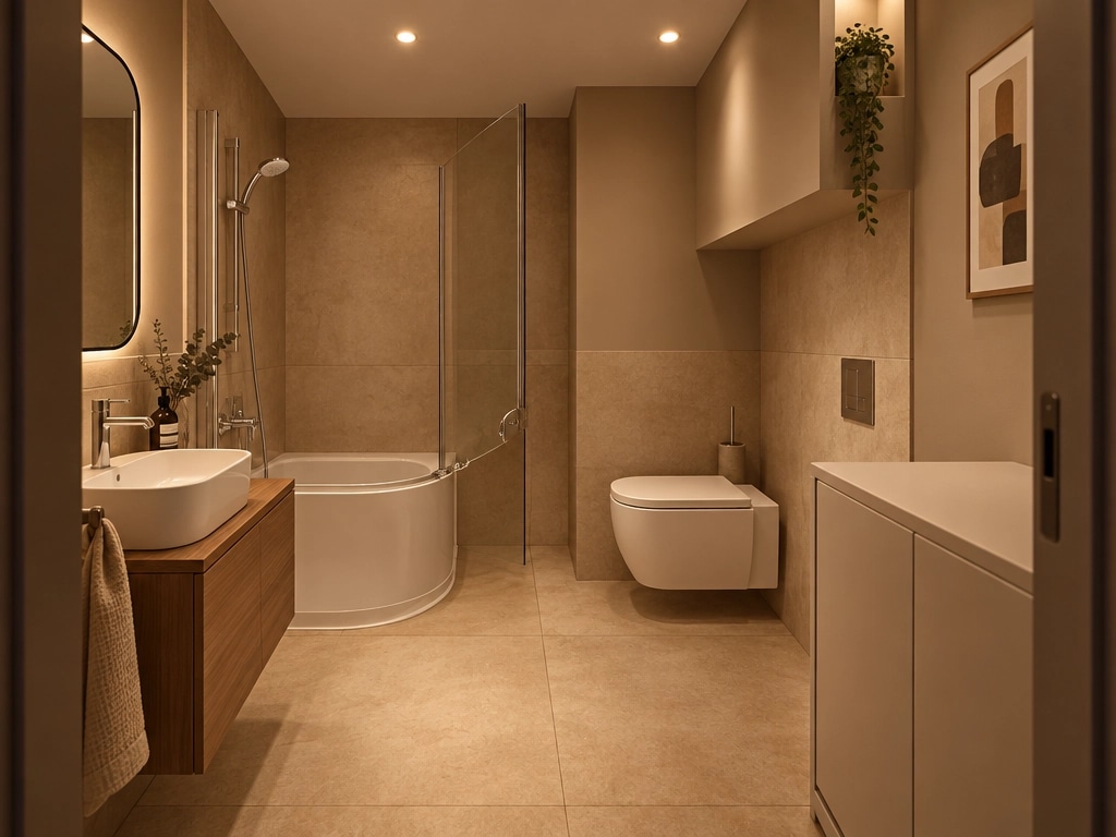 Bathroom interior in Contemporary style — photo by GenRoom AI