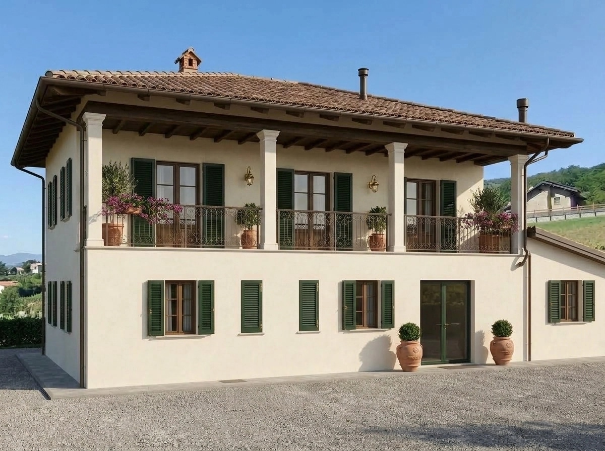Facade design in Italian Villa Facade style — Facade by GenRoom AI