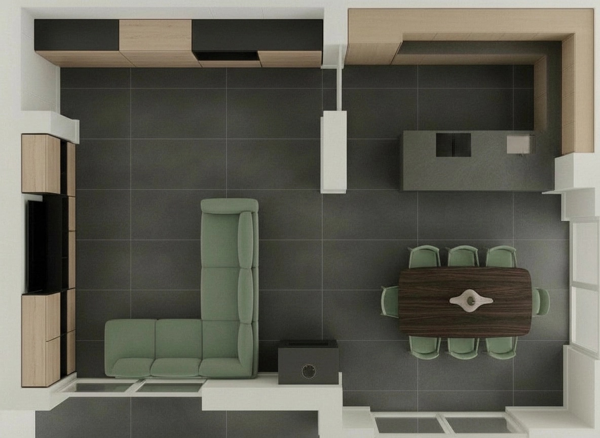 Interior design in Minimalism style — Living Room by GenRoom AI