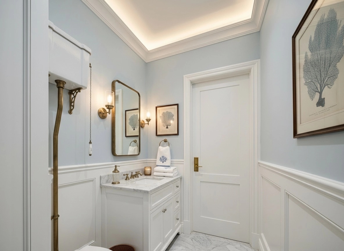 Bathroom interior in Coastal / Hamptons style — photo by GenRoom AI