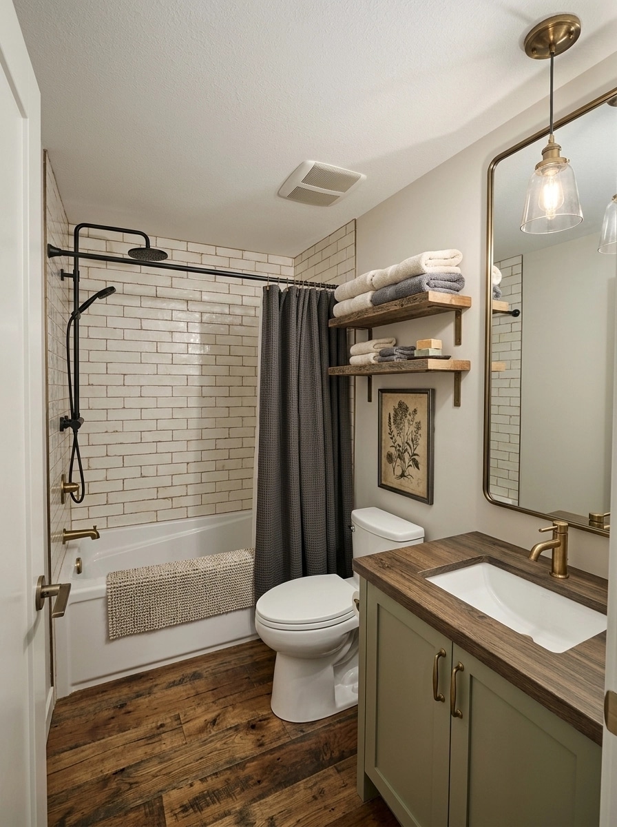 Bathroom interior in Modern Farmhouse style — photo by GenRoom AI