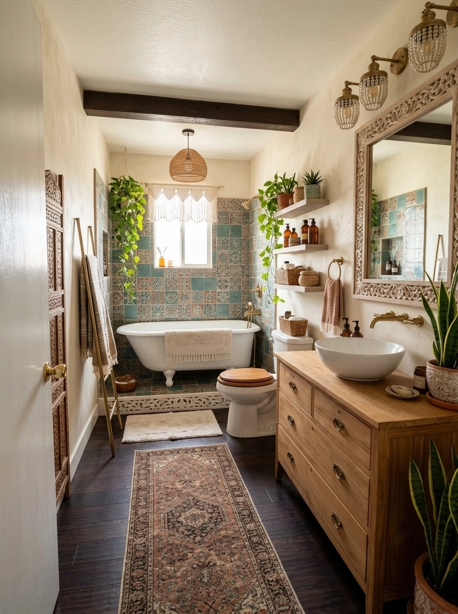 Bohemian Banheiro design — interior photo by GenRoom AI