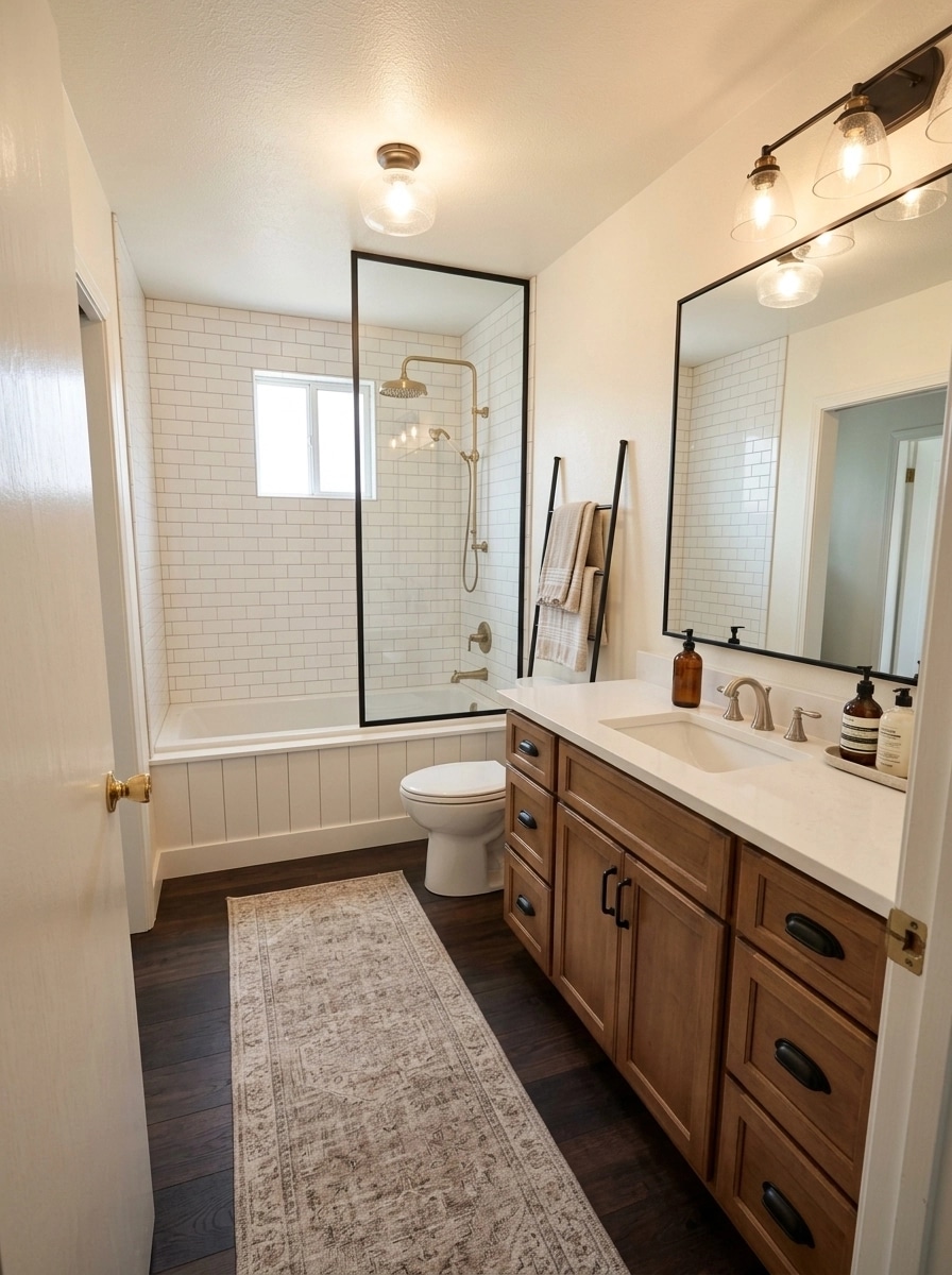 Modern Farmhouse Bathroom design — interior photo by GenRoom AI