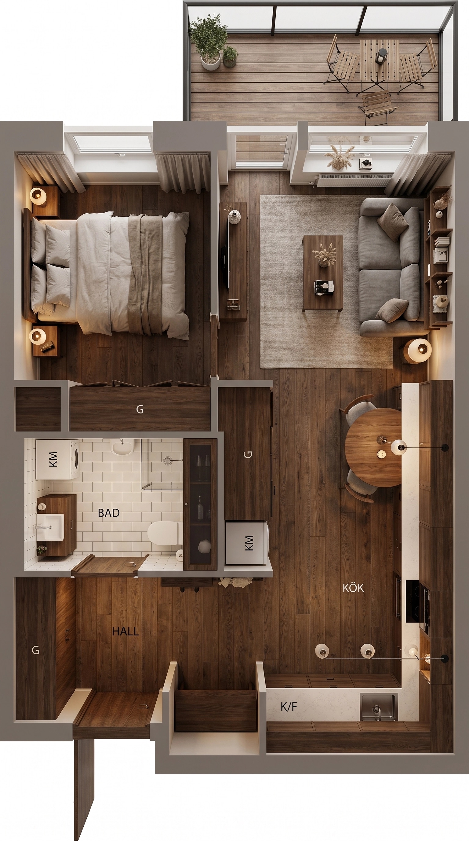 Interior design in Scandinavian style — Living Room by GenRoom AI