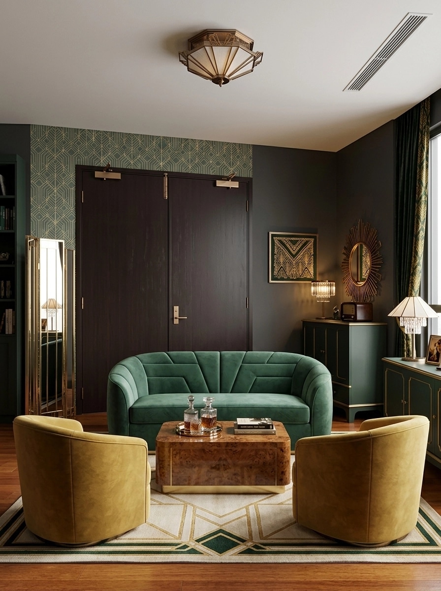 Art Deco Living Room design — interior photo by GenRoom AI
