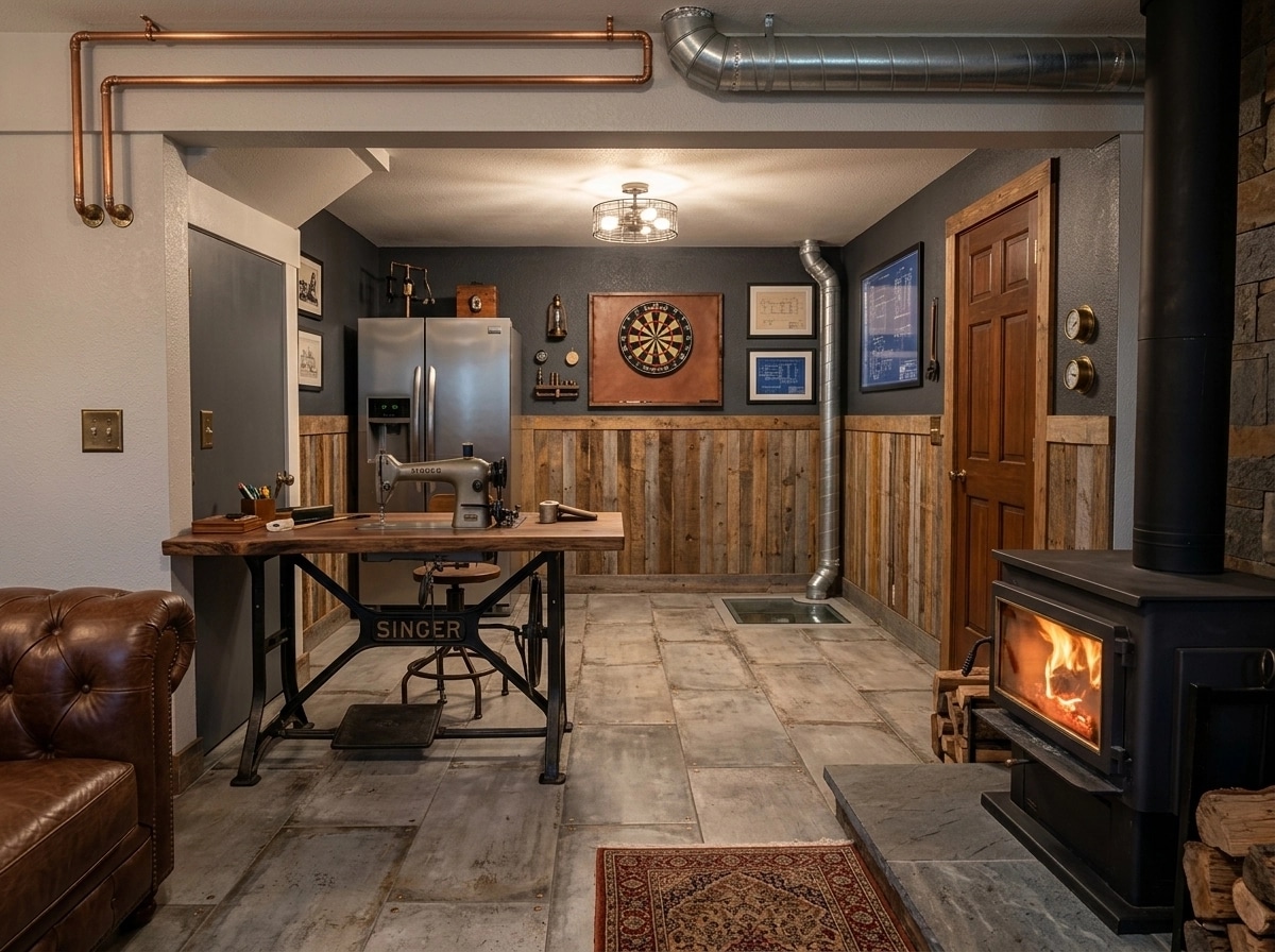 Design de interiores em estilo Loft / Industrial — basement por GenRoom AI