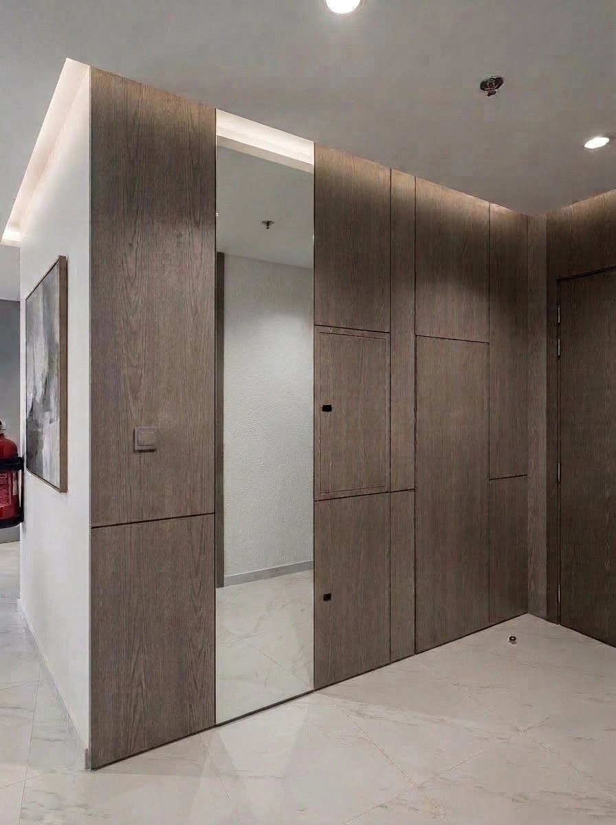 Hallway interior in Mid-Century Modern style — photo by GenRoom AI
