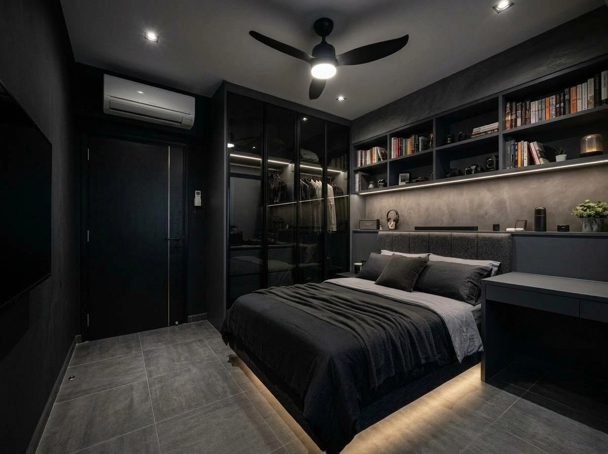 Blacktec Bedroom design — interior photo by GenRoom AI