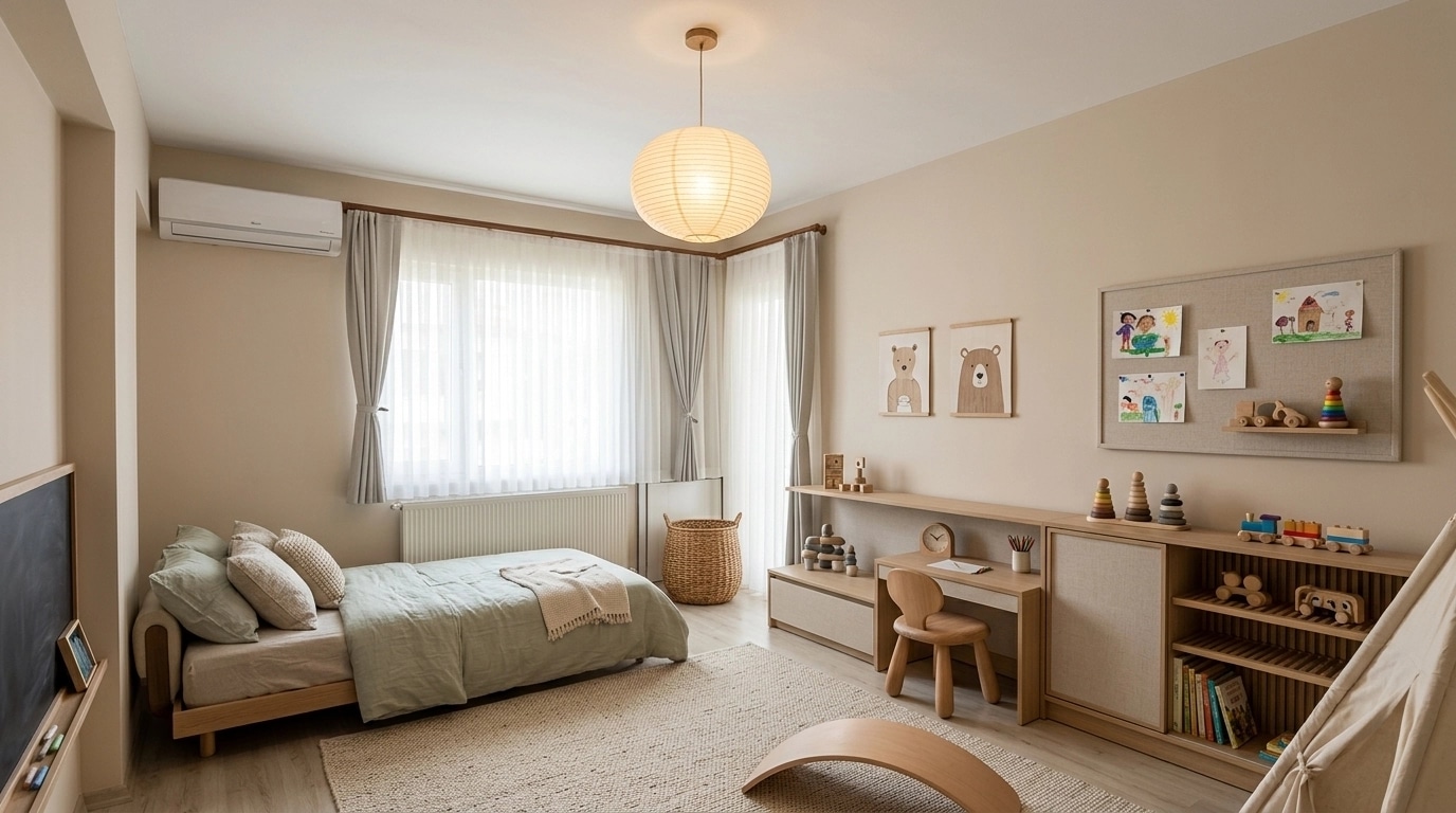 Interior design in Japandi style — Kids Room by GenRoom AI