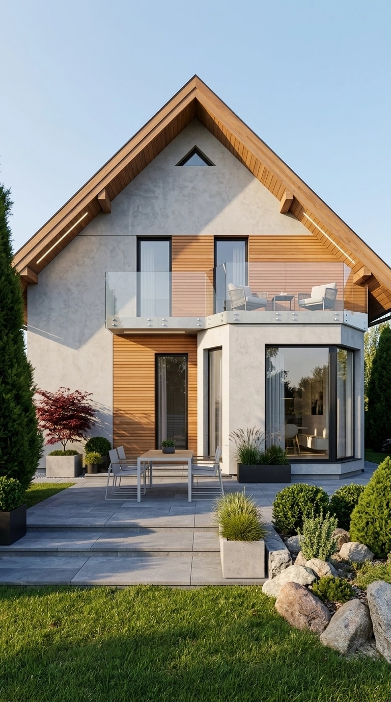 Facade design in Minimalist Facade style — photo by GenRoom AI
