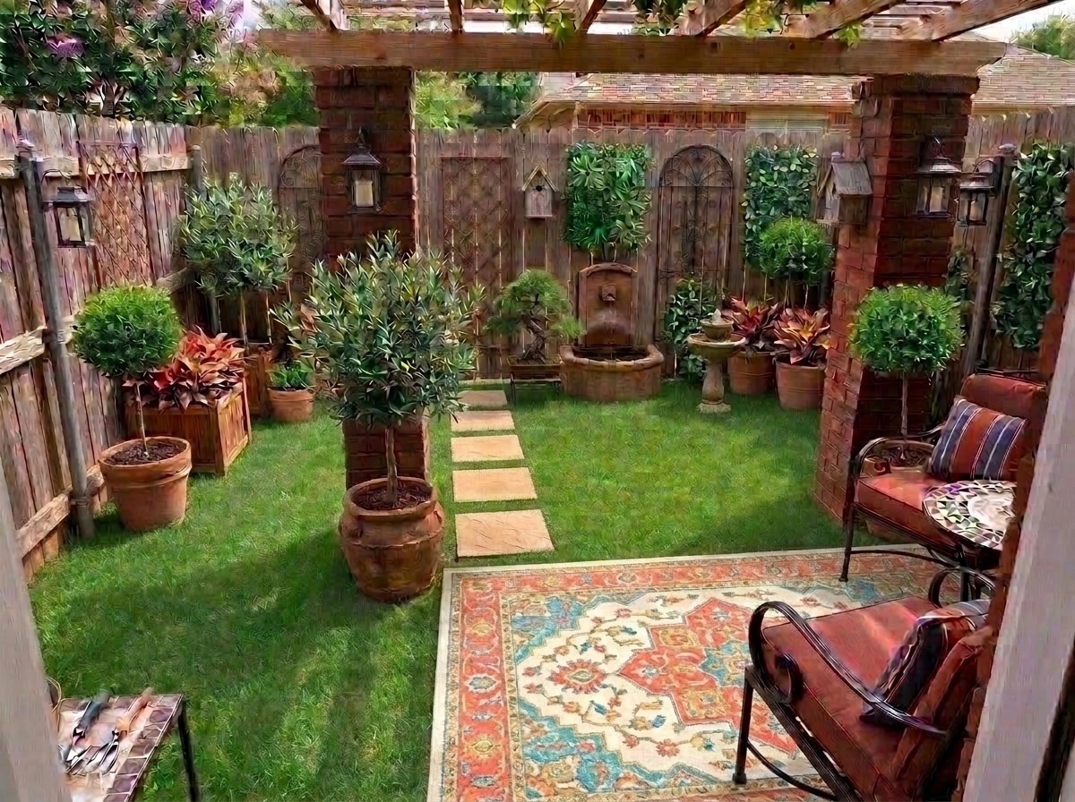 Landscape design in Mediterranean Yard style — Yard by GenRoom AI