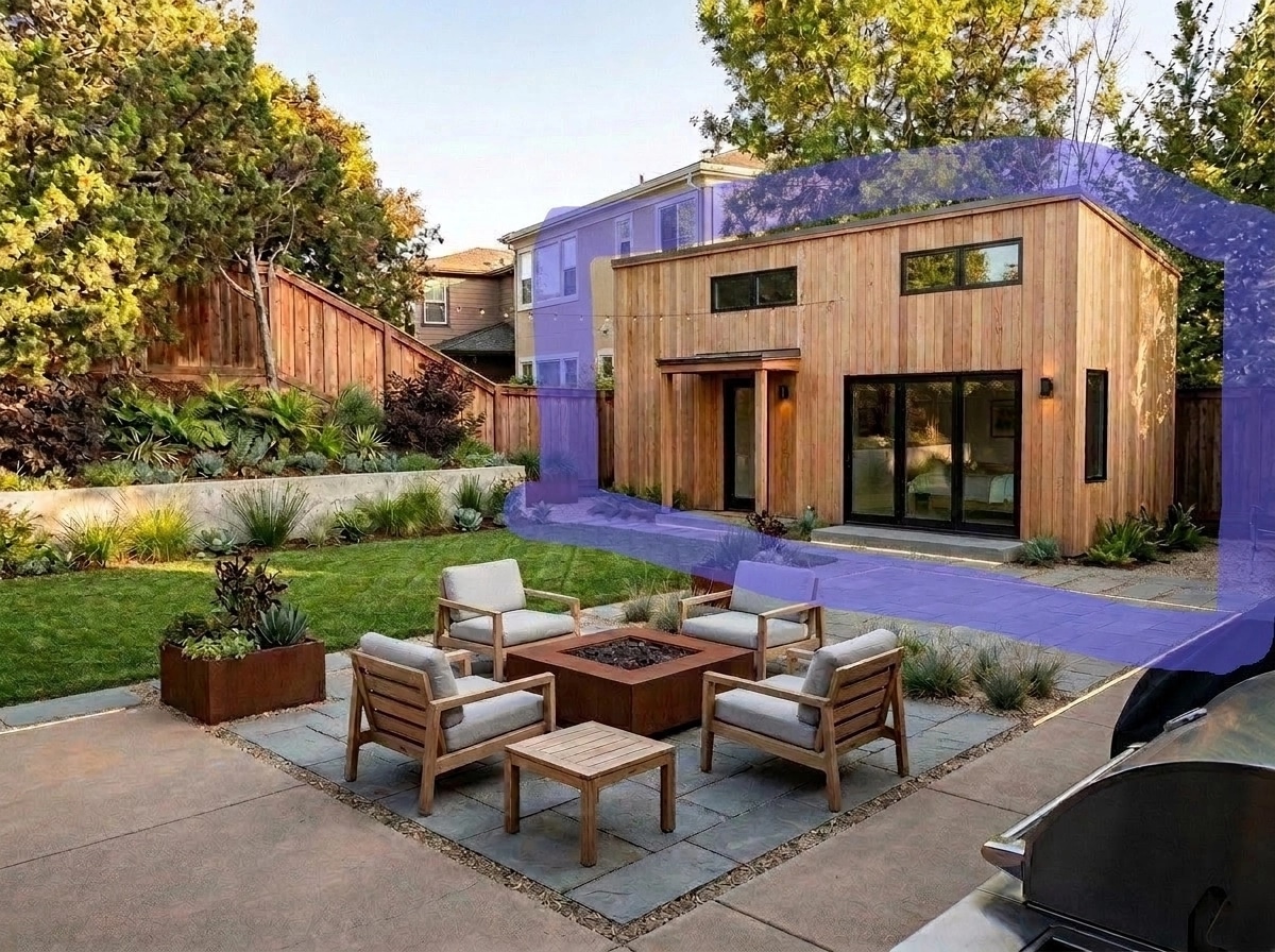 Landscape design in Scandinavian Garden style — Yard by GenRoom AI