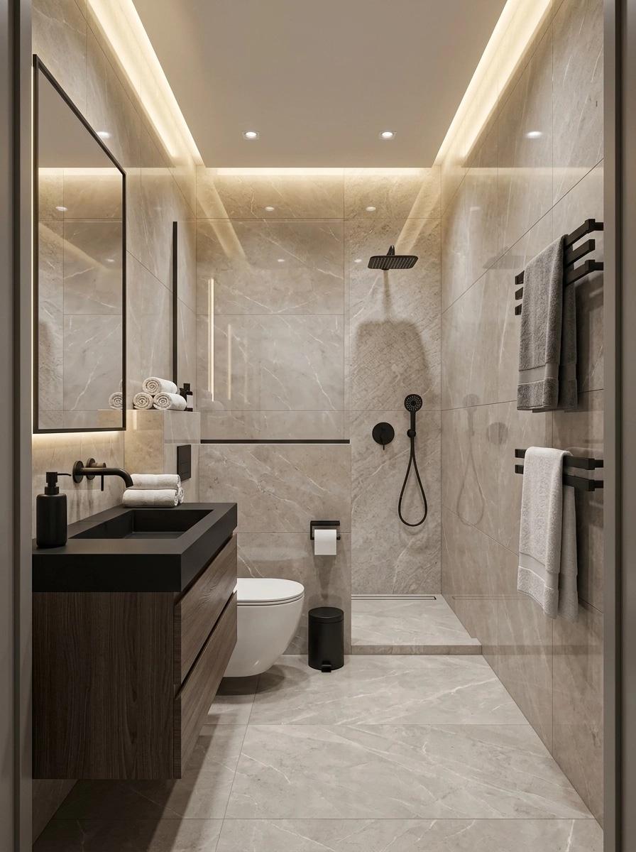 Contemporary Bathroom design — interior photo by GenRoom AI