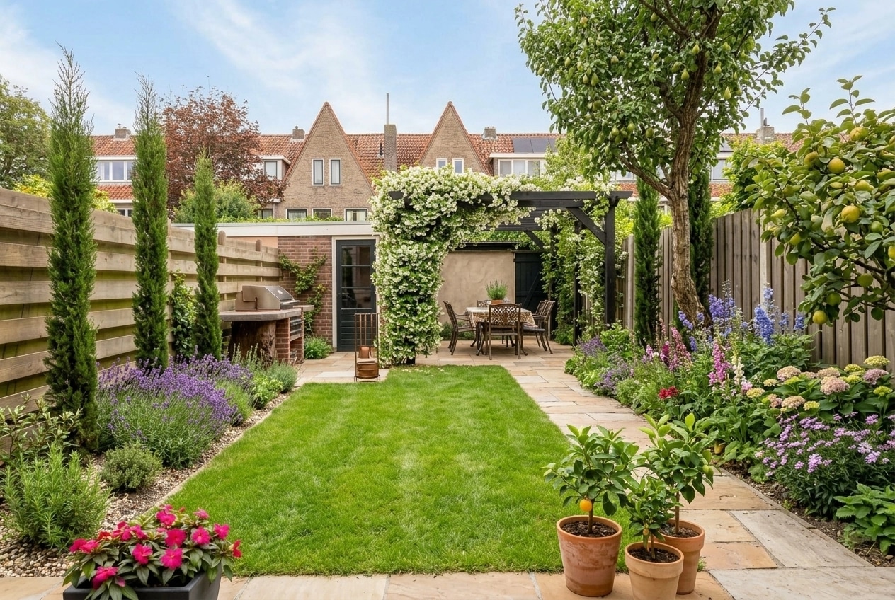 Landscape design in Mediterranean Yard style — Yard by GenRoom AI