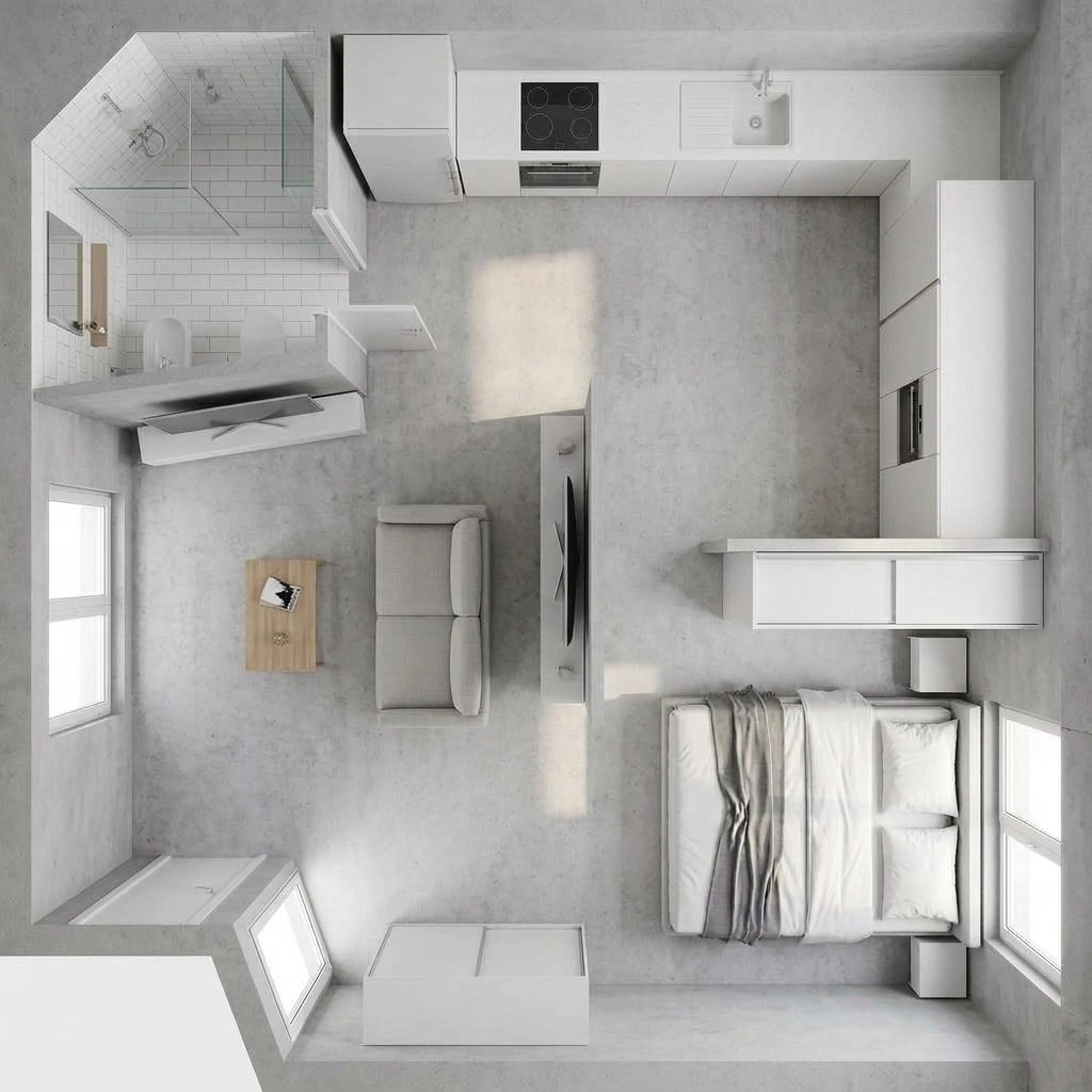 Interior design in Minimalism style — Living Room by GenRoom AI
