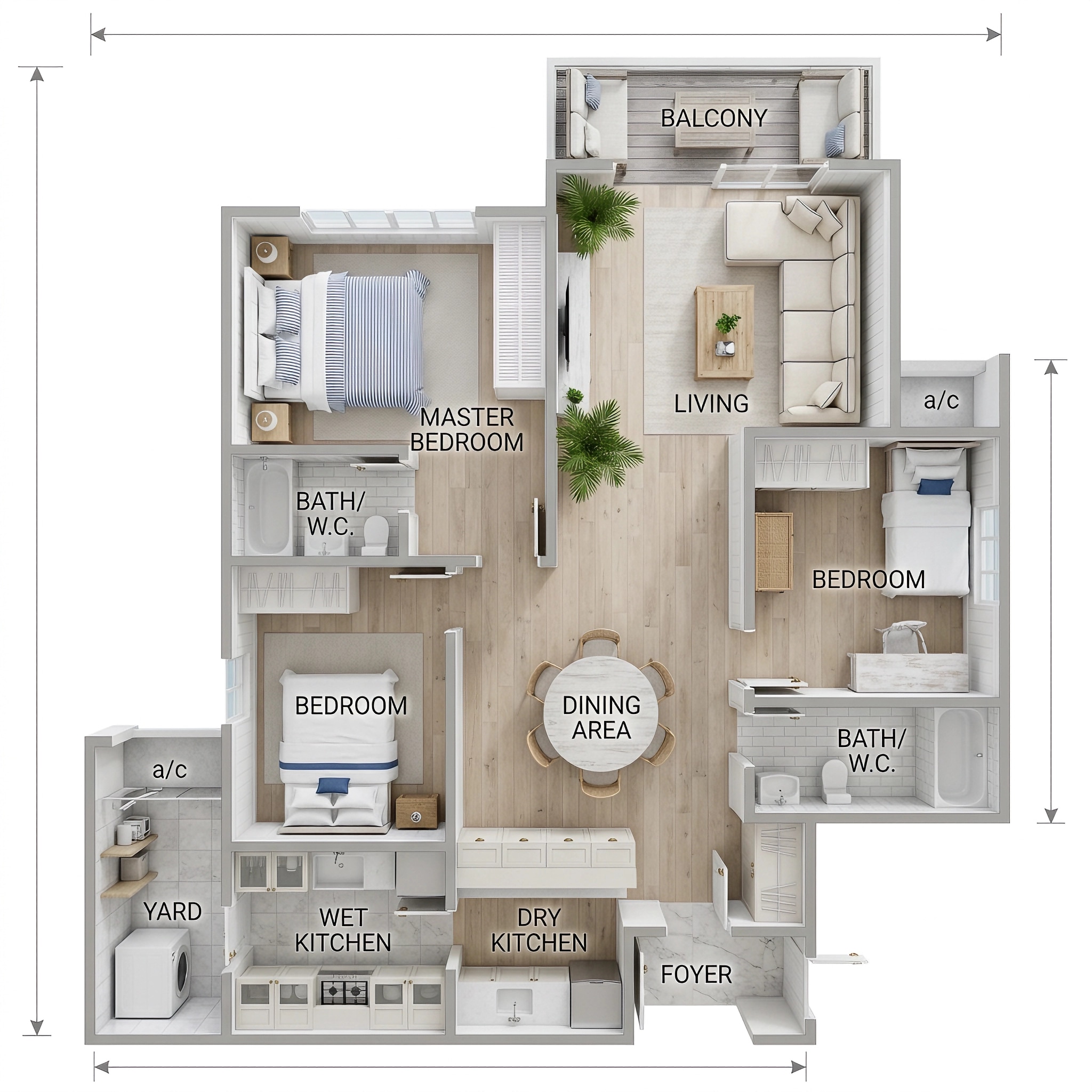 Interior design in Coastal / Hamptons style — Living Room by GenRoom AI