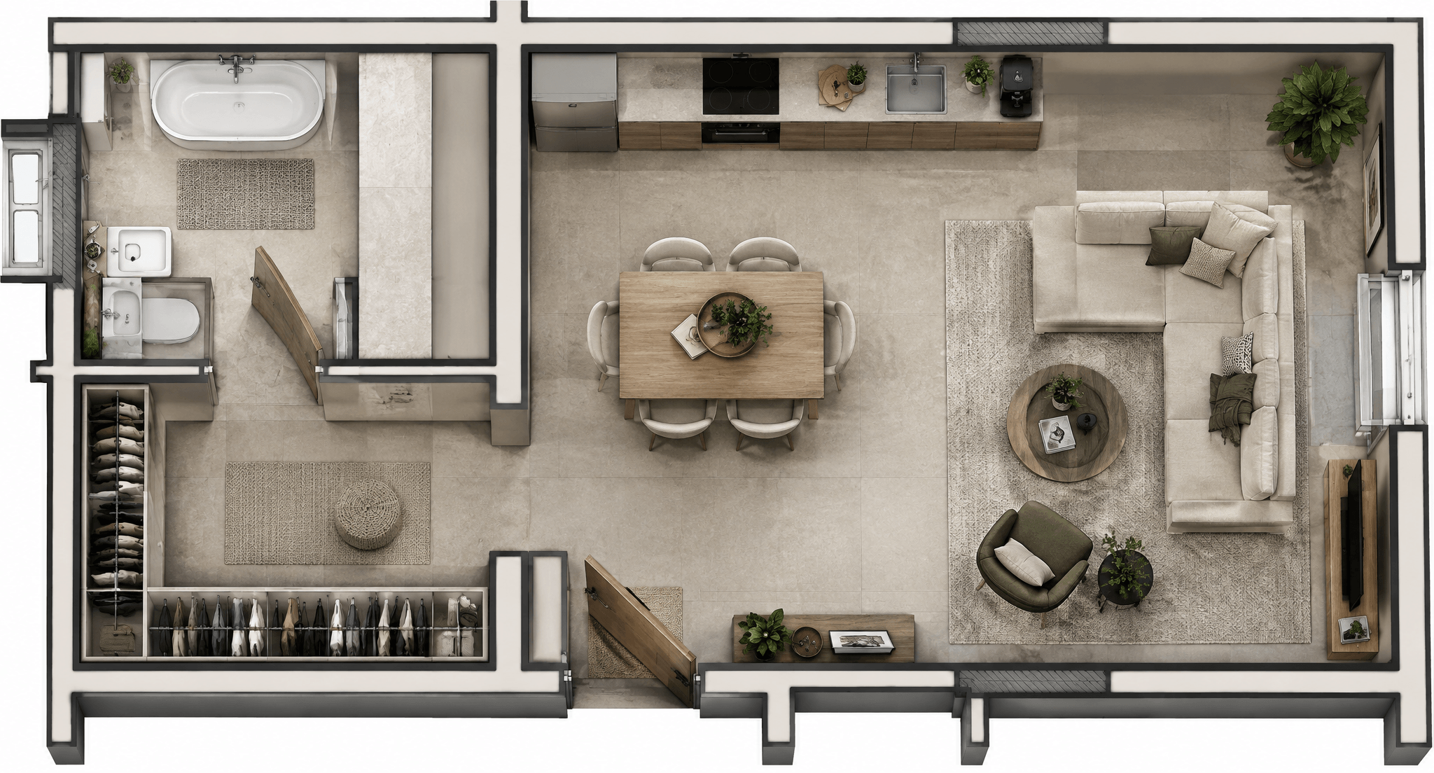 Interior design in Contemporary style — Living Room by GenRoom AI