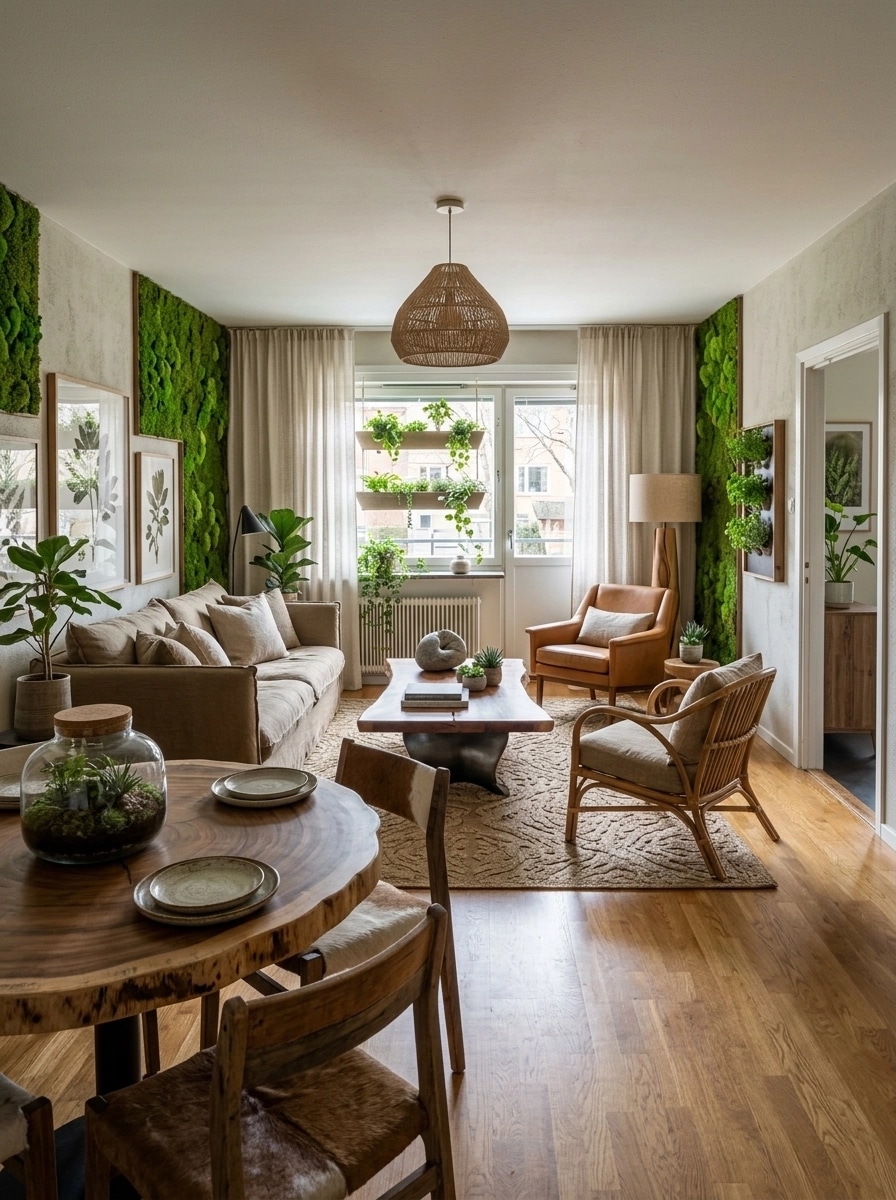 Interior design in Biophilic style — Living Room by GenRoom AI