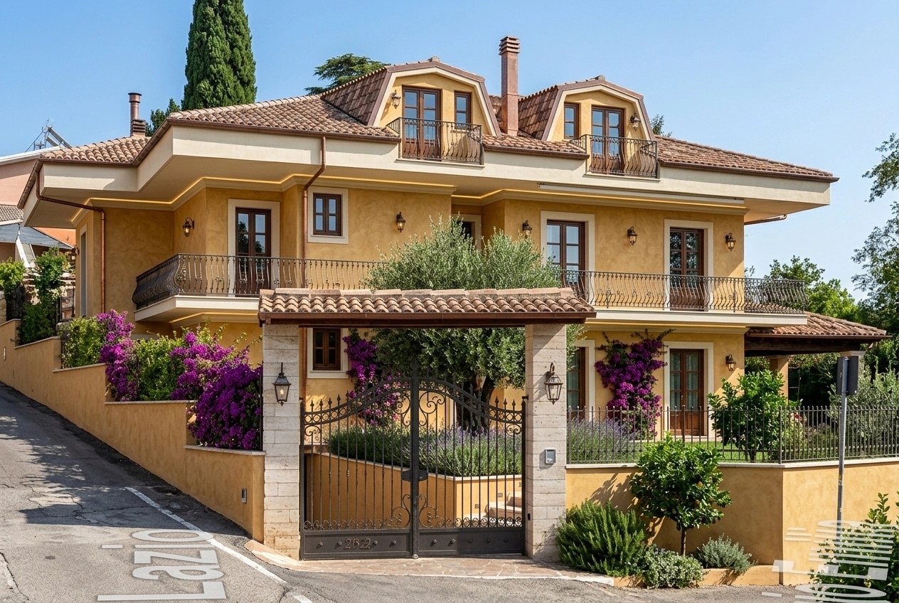 Facade design in Mediterranean Facade style — photo by GenRoom AI