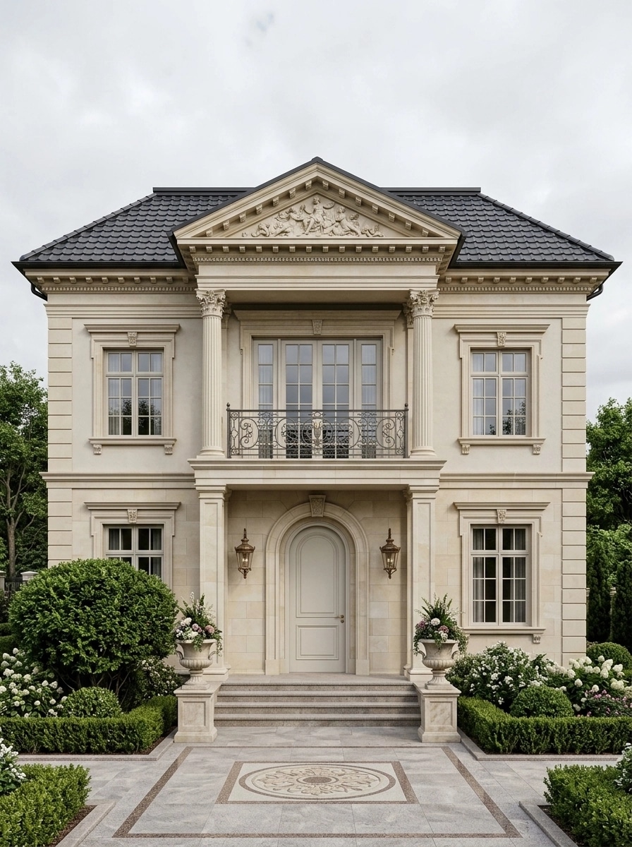 Neoclassic Facade Fachada design — facade photo by GenRoom AI