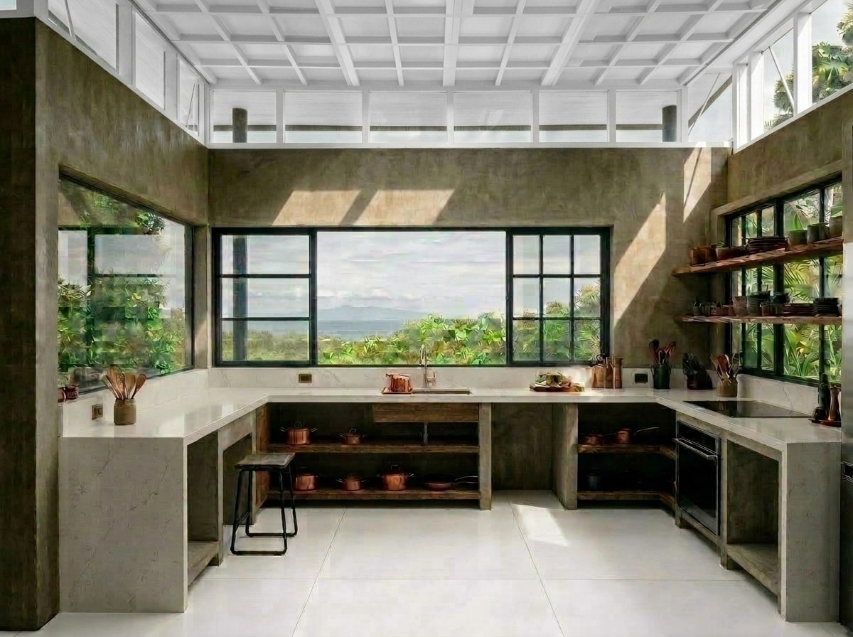 Biophilic Kitchen design — interior photo by GenRoom AI