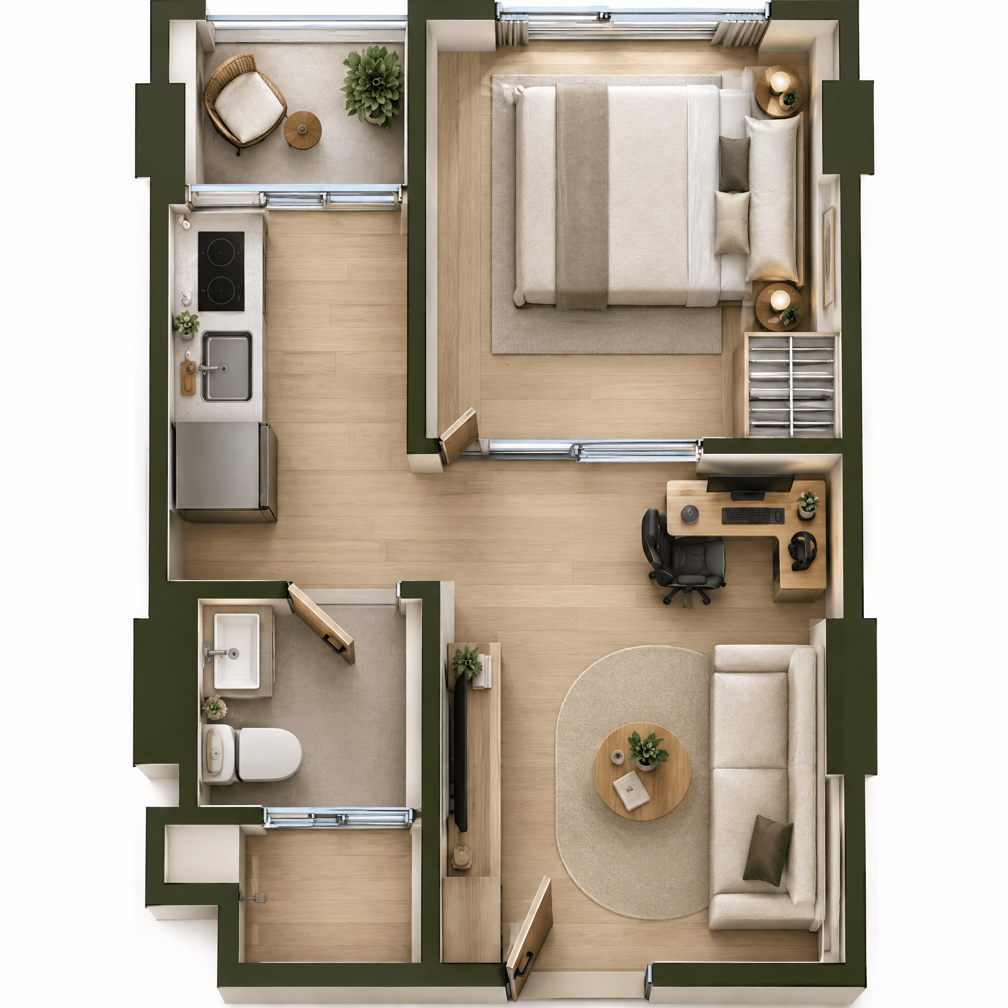 Minimalism Living Room design — interior photo by GenRoom AI