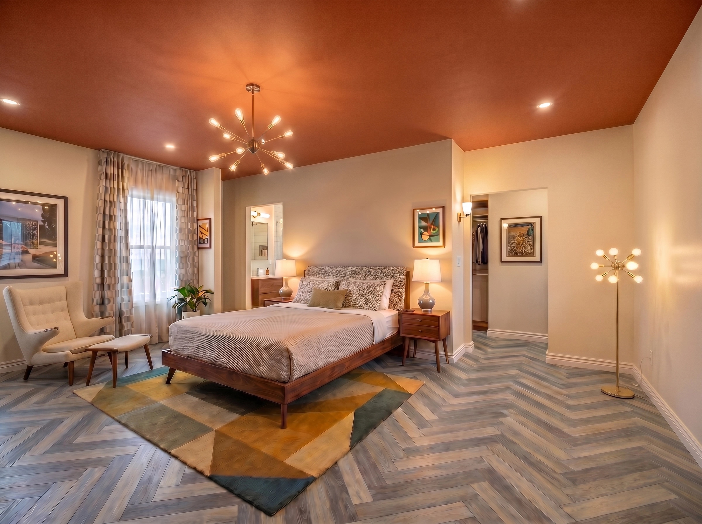 Interior design in Mid-Century Modern style — Bedroom by GenRoom AI