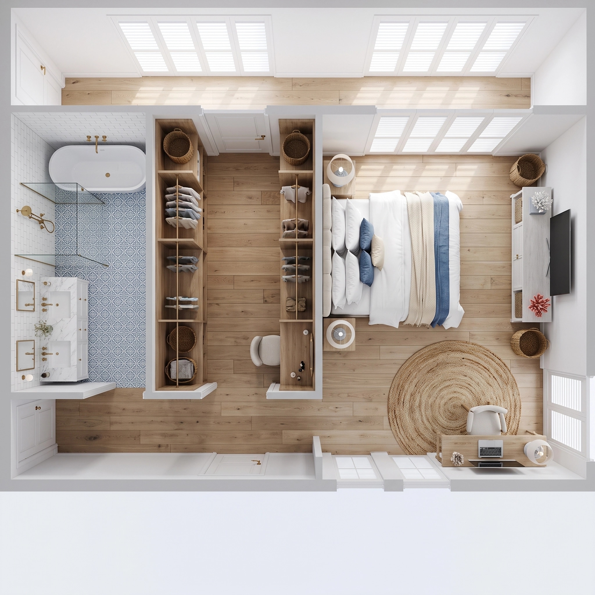 Coastal / Hamptons Sala de Estar design — interior photo by GenRoom AI