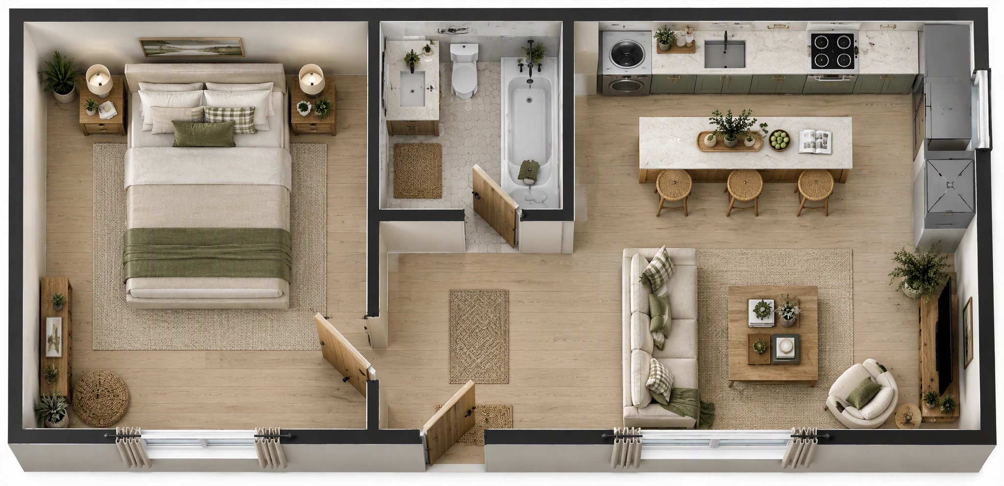 Interior design in Modern Farmhouse style — Living Room by GenRoom AI