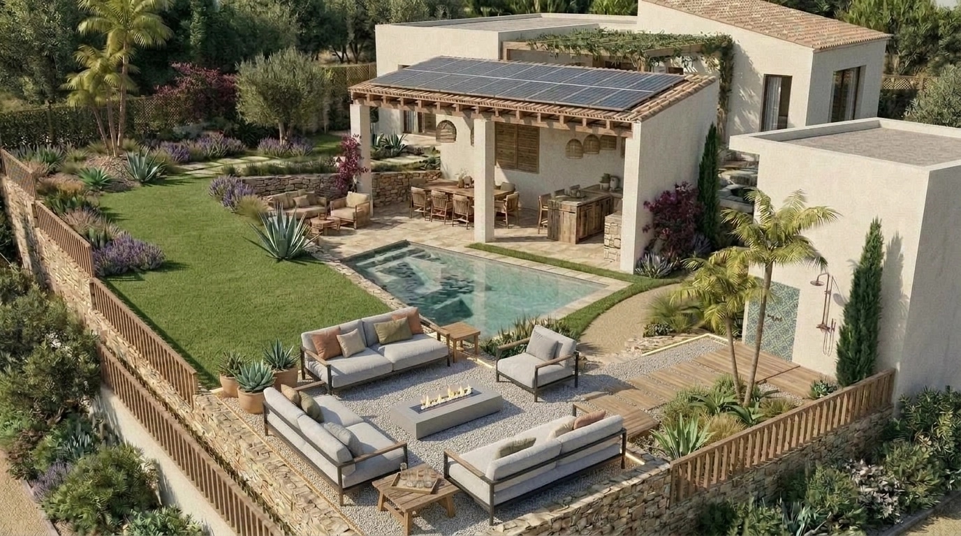 Landscape design in Eco Natural Garden style — Yard by GenRoom AI