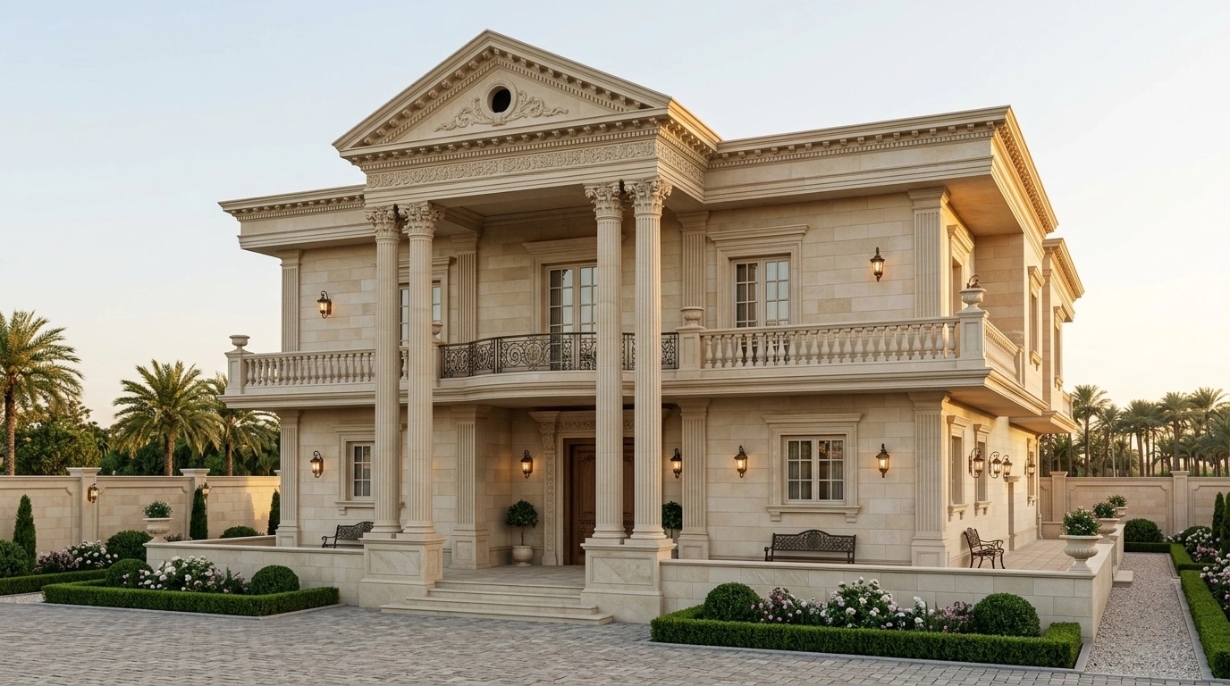 Neoclassic Facade Facade design — facade photo by GenRoom AI