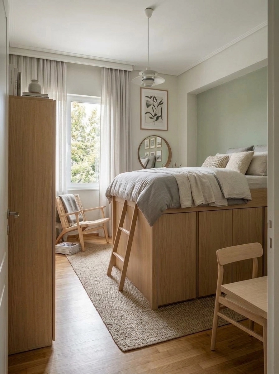 Scandinavian Bedroom design — interior photo by GenRoom AI