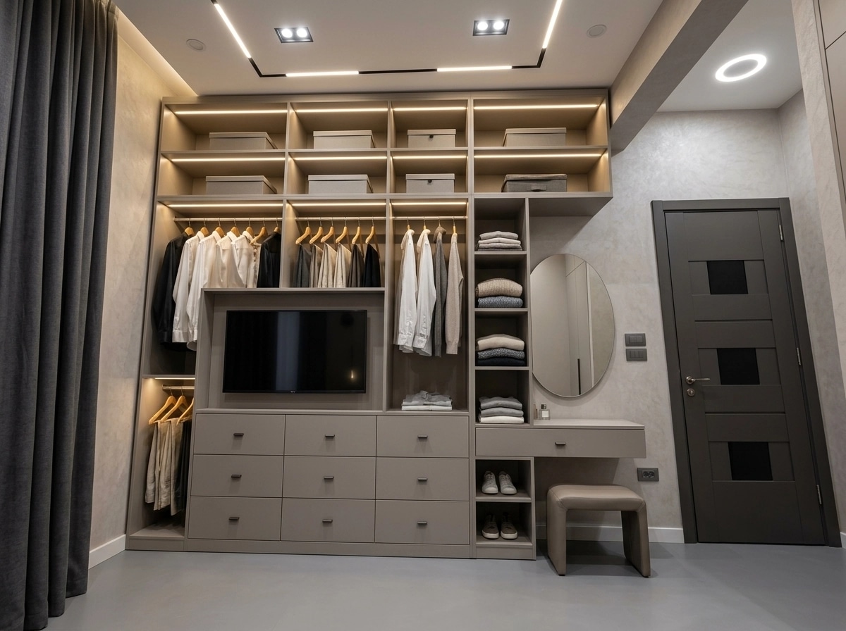 Interior design in Minimalism style — wardrobe by GenRoom AI