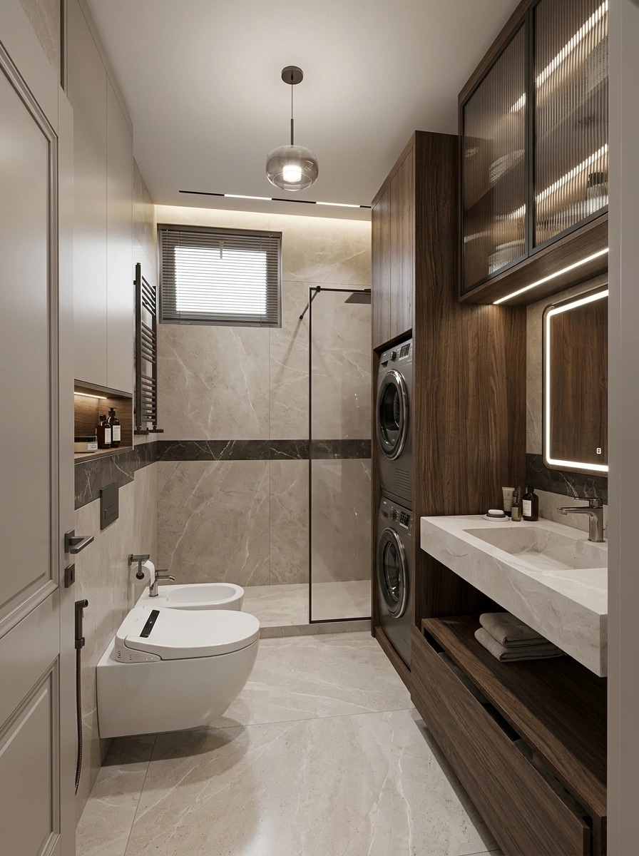 Contemporary Bathroom design — interior photo by GenRoom AI