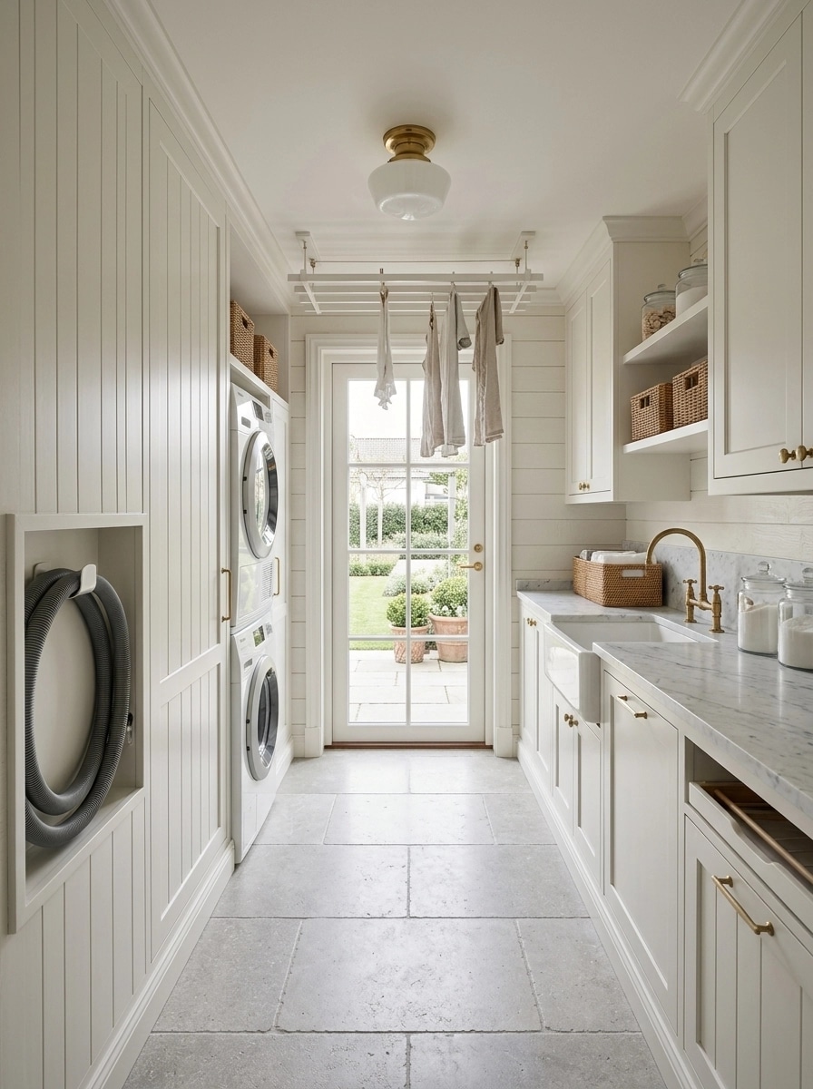 Diseño de interiores en estilo Coastal / Hamptons — laundry por GenRoom AI