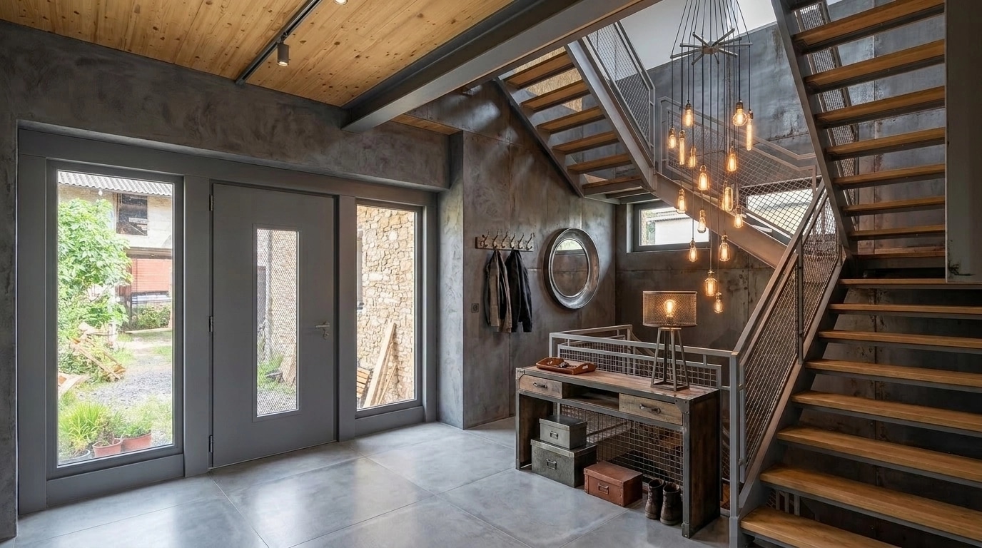 Interior design in Loft / Industrial style — Hallway by GenRoom AI